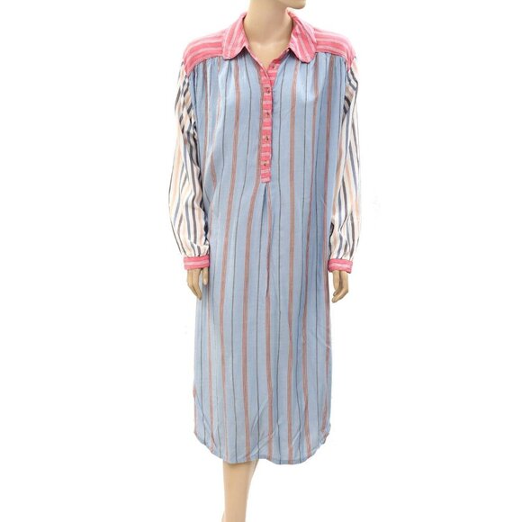By Anthropologie True Midi Dress Striped Oversized Shirt Long Sleeve M 257897 - Picture 1 of 4